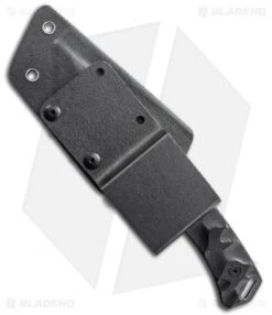 Schrade SCHF15 Knife Modified Tanto Fixed Blade (3.4" Black Plain) -Sharp Knife World schrade fixed schf15 sheath back 1