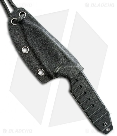 Schrade SCHF16 Neck Knife Reverse Tanto Fixed Blade (3.1" Black Plain) 4 Schrade SCHF16 Neck Knife Reverse Tanto Fixed Blade (3.1" Black Plain) - Image 2