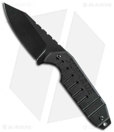 Schrade SCHF16 Neck Knife Reverse Tanto Fixed Blade (3.1" Black Plain) 3 Schrade SCHF16 Neck Knife Reverse Tanto Fixed Blade (3.1" Black Plain)