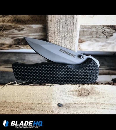 Schrade Folding Knife Black Folding Knife (3.375" Bead Blast) SCH403 5 Schrade Folding Knife Black Folding Knife (3.375" Bead Blast) SCH403 - Image 3