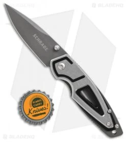 Schrade Layered Liner Lock Knife Gunmetal Gray (2.7" Gray) SCH224 -Sharp Knife World schrade layered linerlock SCH224 BHQ 61937 dl bottlecap