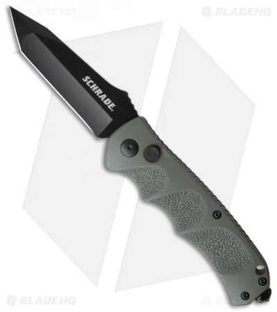 Schrade Extreme Survival Tanto Automatic Knife Green (3.25" Black) SC60ODT
