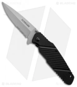 Schrade Spear Point Liner Lock Knife G10 (3.5" Bead Blast Serr) SCH108S