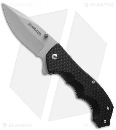 Schrade Folding Knife Black G-10 (3.5" Bead Blast) SCH109 3 Schrade Folding Knife Black G-10 (3.5" Bead Blast) SCH109