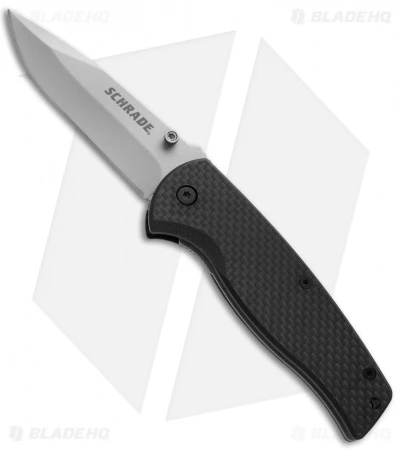 Schrade Folding Knife Black Folding Knife (3.375" Bead Blast) SCH403 3 Schrade Folding Knife Black Folding Knife (3.375" Bead Blast) SCH403