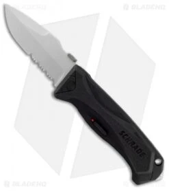 Schrade SCHA6LS Drop Point Spring Assisted Knife (3.75" Bead Blast Serr)