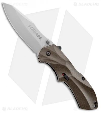 Schrade SCHA7BR Clip Point Spring Assisted Knife Brown (3.25" Bead Blast Plain) 3 Schrade SCHA7BR Clip Point Spring Assisted Knife Brown (3.25" Bead Blast Plain)