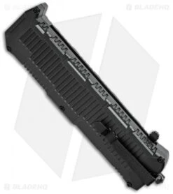 Schrade Viper OTF Assisted Knife Black (3.375" Black Serr) SCHOTF8BS -Sharp Knife World schrade schotf8b side cm